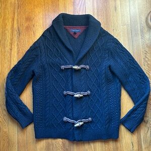 Tommy Hilfiger XL Navy Shawl Collar Wool Cardigan - Fits like a Large